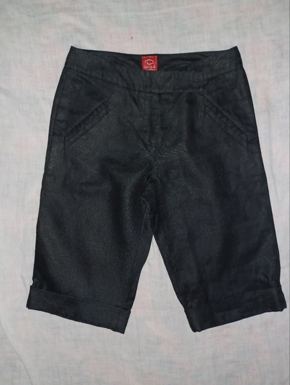Women's Black Linen Bermuda Shorts 8 Unworn
